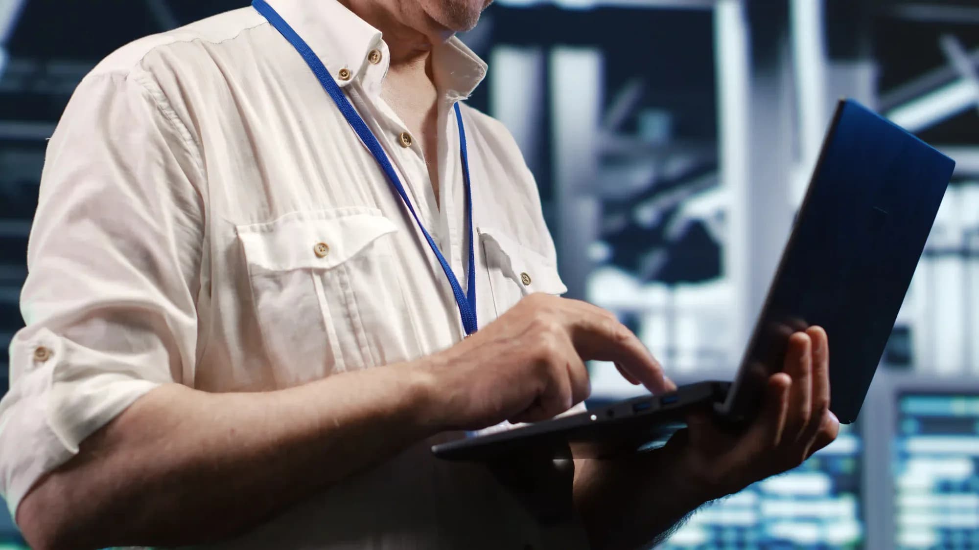 person maintaining tech