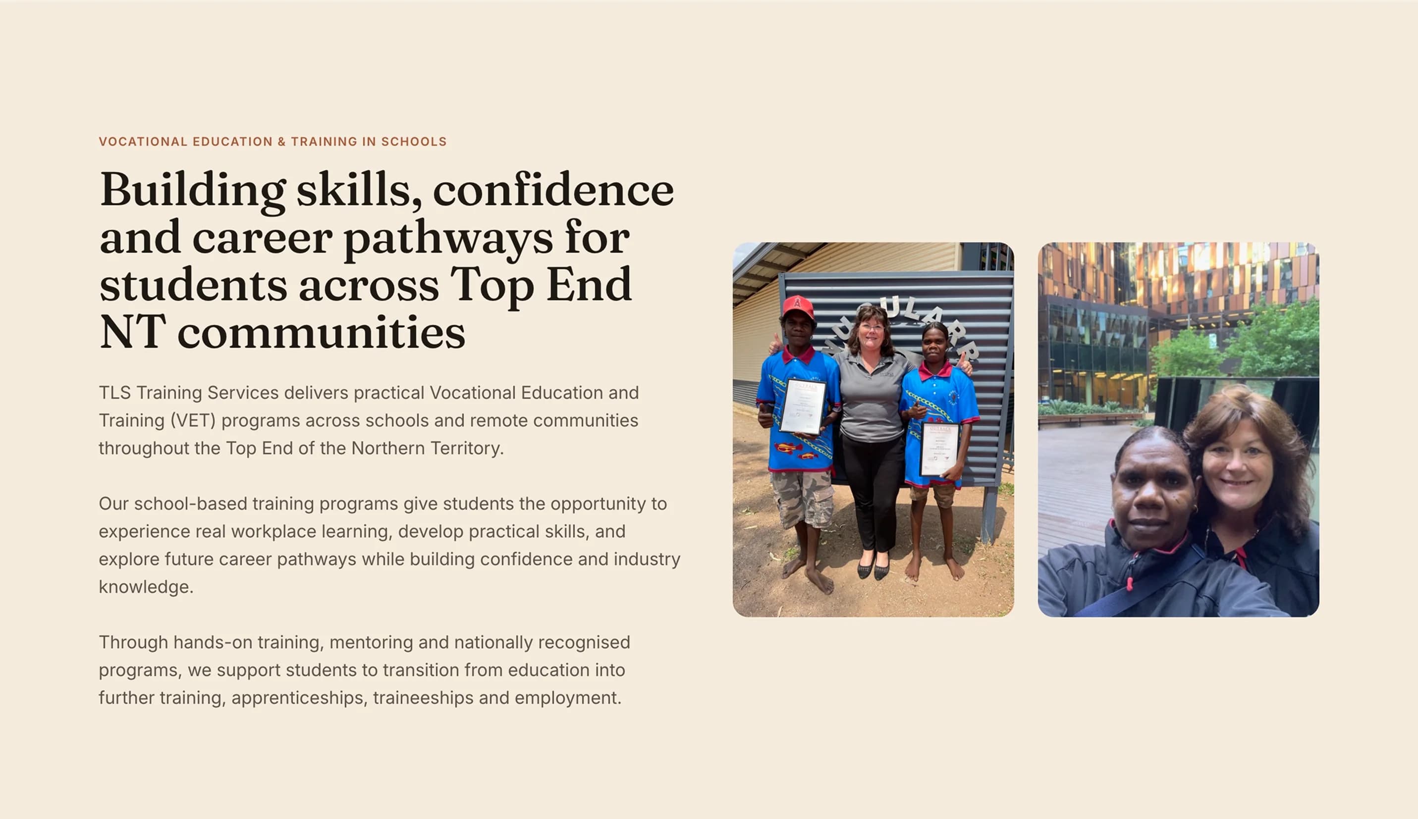 TLS Training Services programs on mobile: workplace training, remote workforce development, leadership mentoring and community-based training
