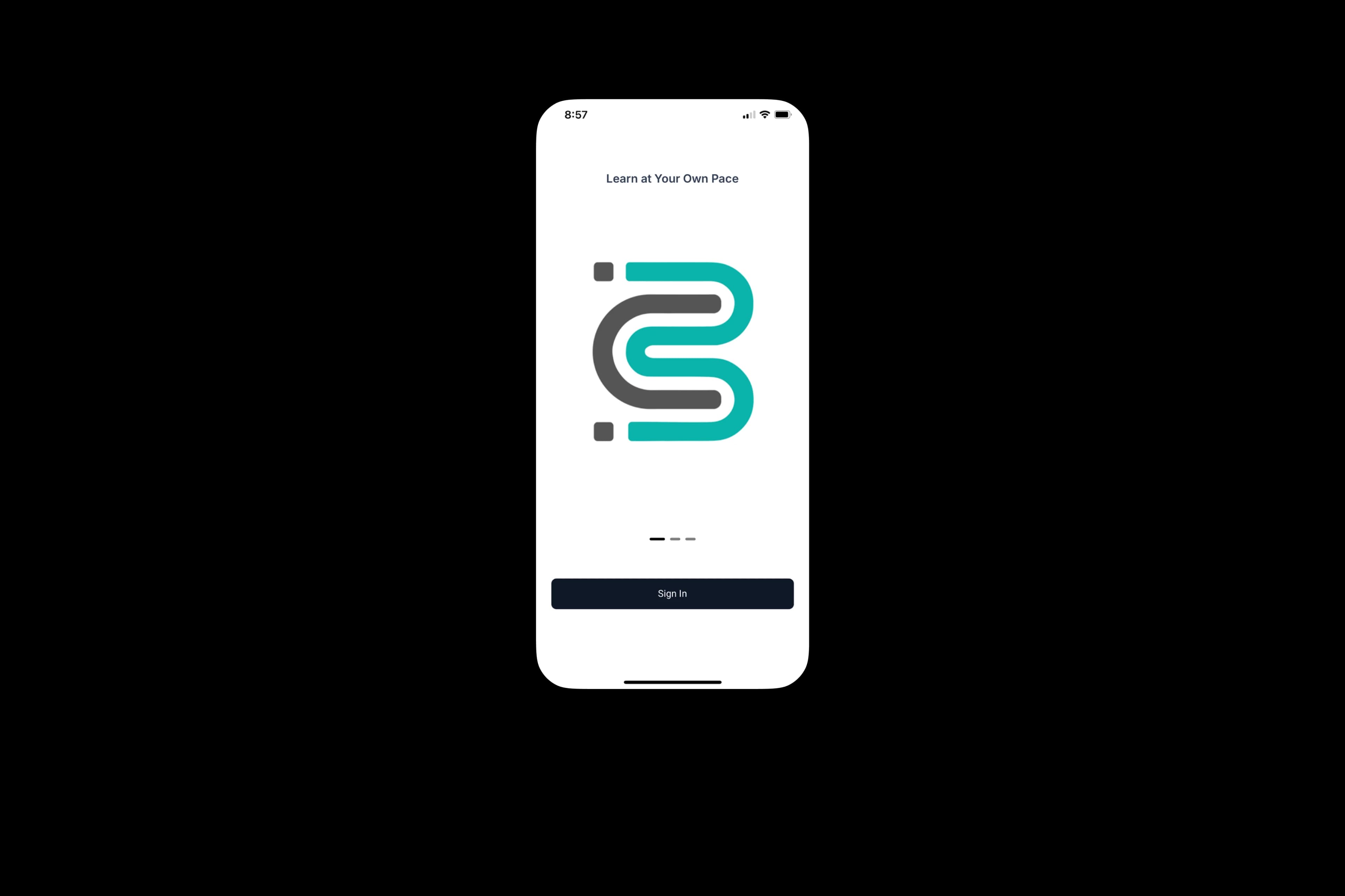 BECNT app sign-in screen with the message Learn at Your Own Pace